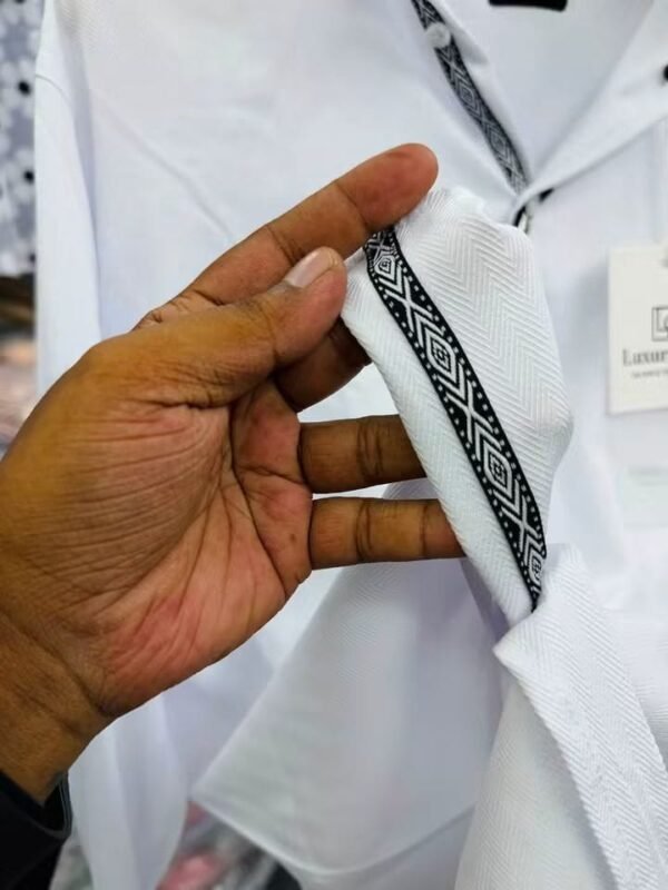 Premium White Textured Casual Shirt for Men