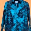 Men’s Electric Blue Gothic Castle Print Long Sleeve Shirt Men’s-Electric-Blue Gothic-Castle-Print Long-Sleeve-Shirt