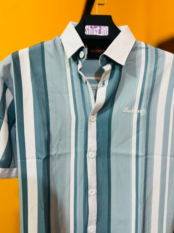 Premium Blue & White Vertical Stripe Casual Shirt for Men