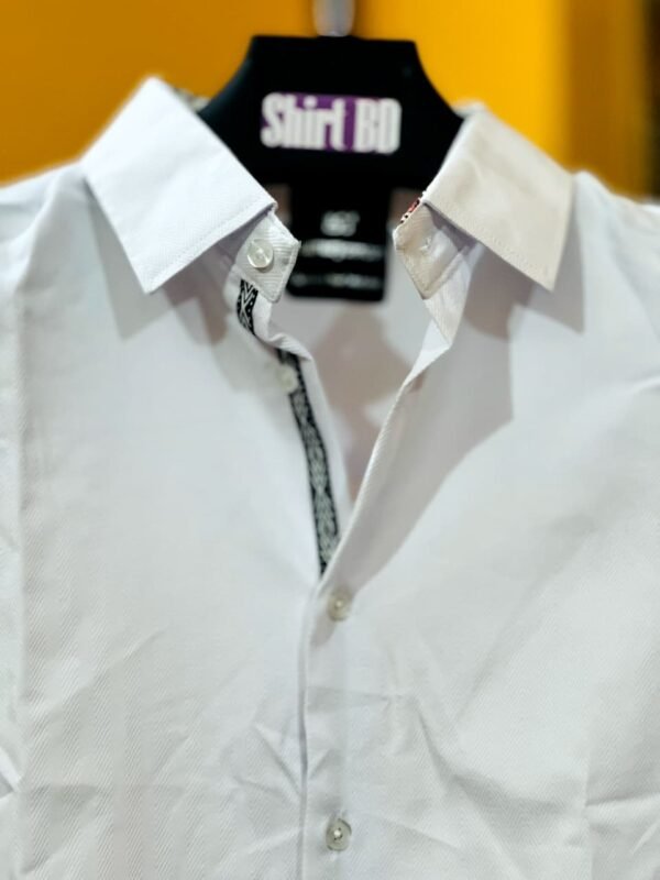 Premium White Textured Casual Shirt for Men