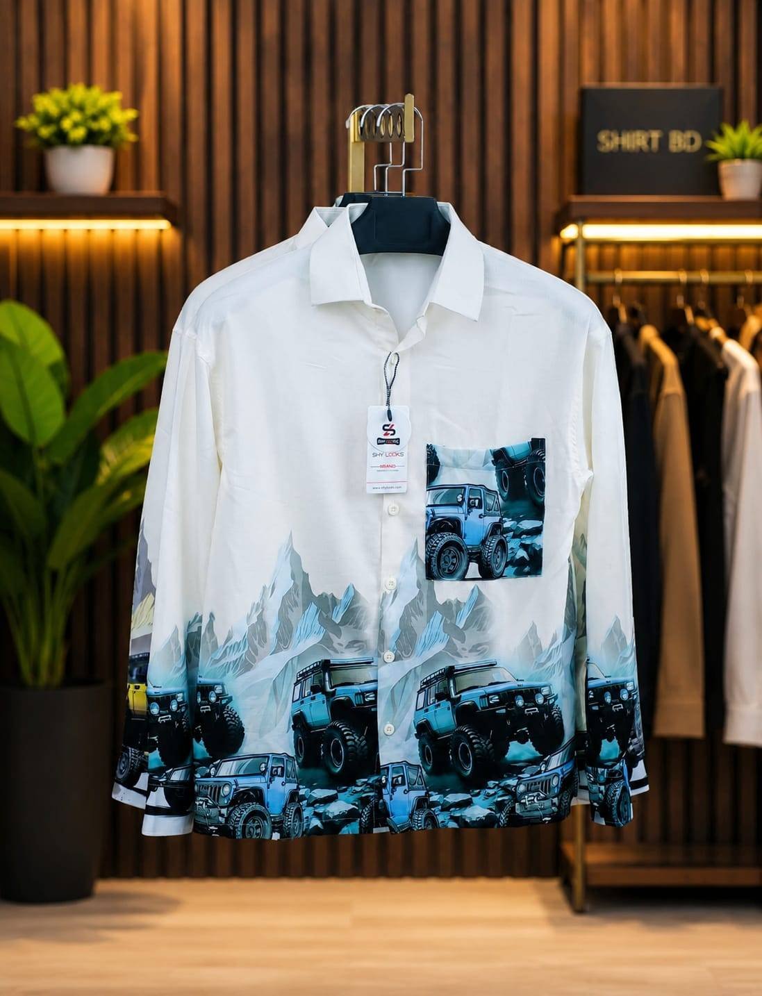 car printed shirt